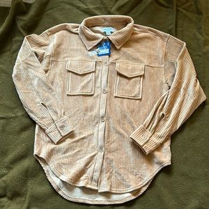 NWT oversized soft corduroy button up